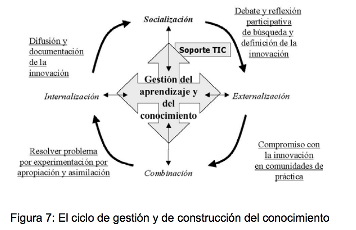 Figura 7: El ciclo de gestión y de construcción del conocimiento - (c) Christian A. Estay-Niculcar