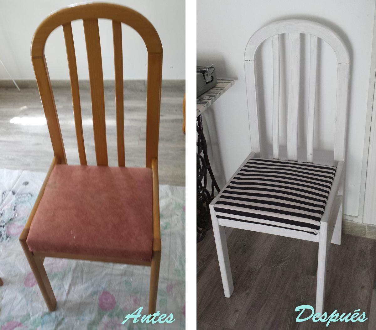 Restaurar sillas - Antes y despues