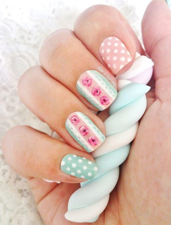 uñas cortas color menta