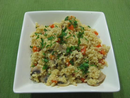 Mijo con champiñones y zanahoria