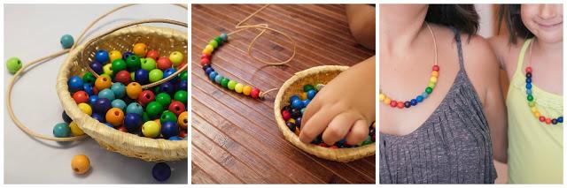 hacer collares con cuentas de madera