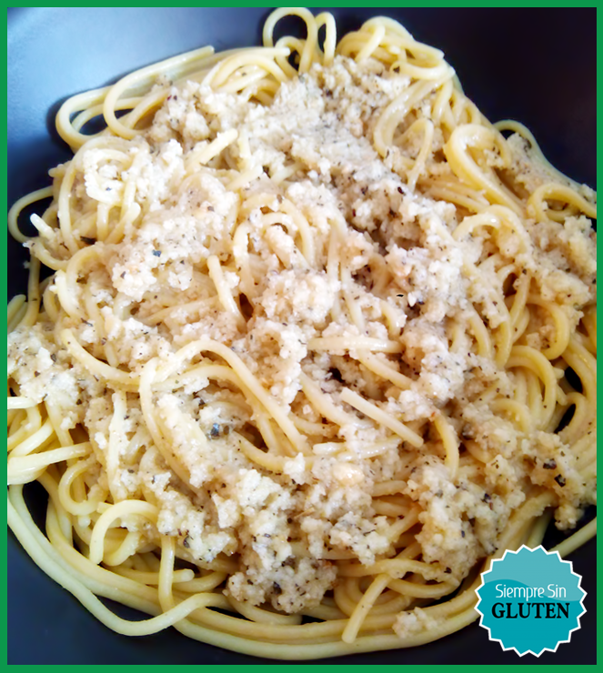 Espaguetis con pesto de avellanas (Sin Gluten, Sin Lácteos, Sin Huevo, Vegano)