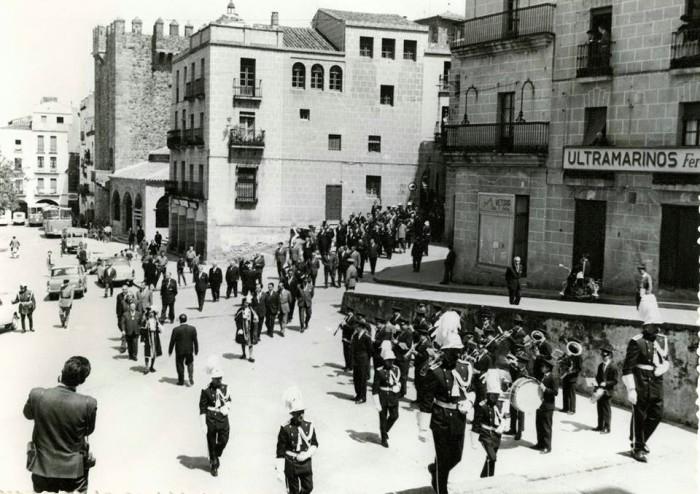 Plaza Mayor de Cáceres en 1965