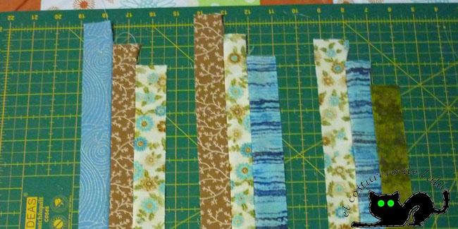 Cosemos a una pulgada de distancia unas tiras a otras