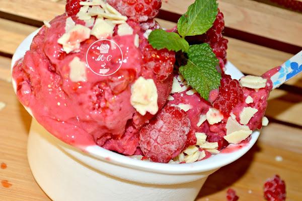 Helado de frambuesa