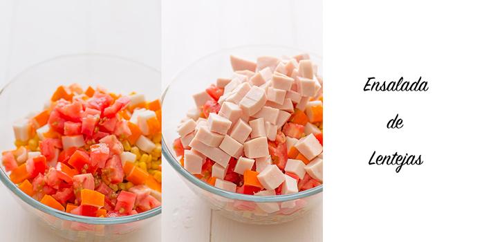 paso a paso ensalada lentejas, verano