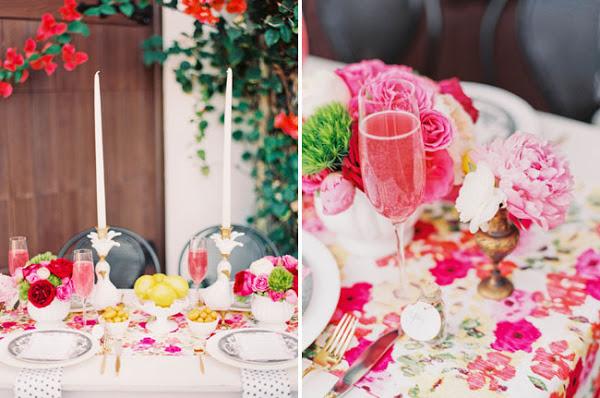 Estilo glam y femenino en la mesa