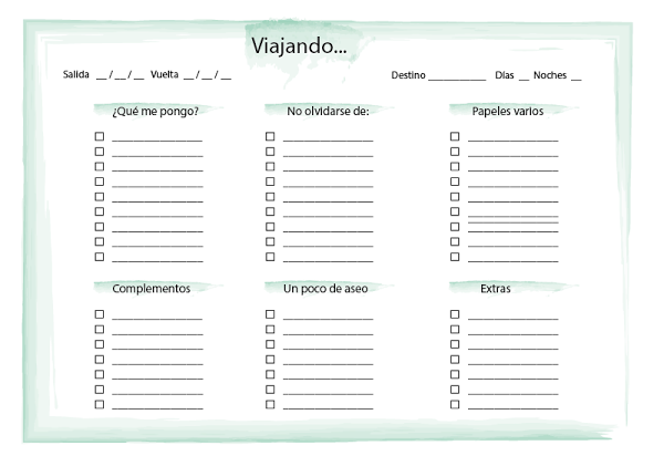 Imprimible - Hacer la maleta