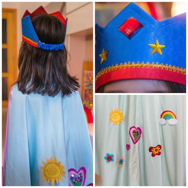 capa de cumpleaños y corona