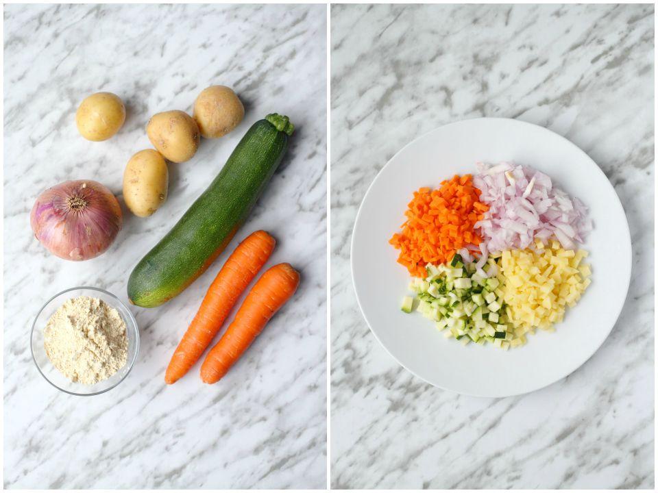 Verduras en brunoise