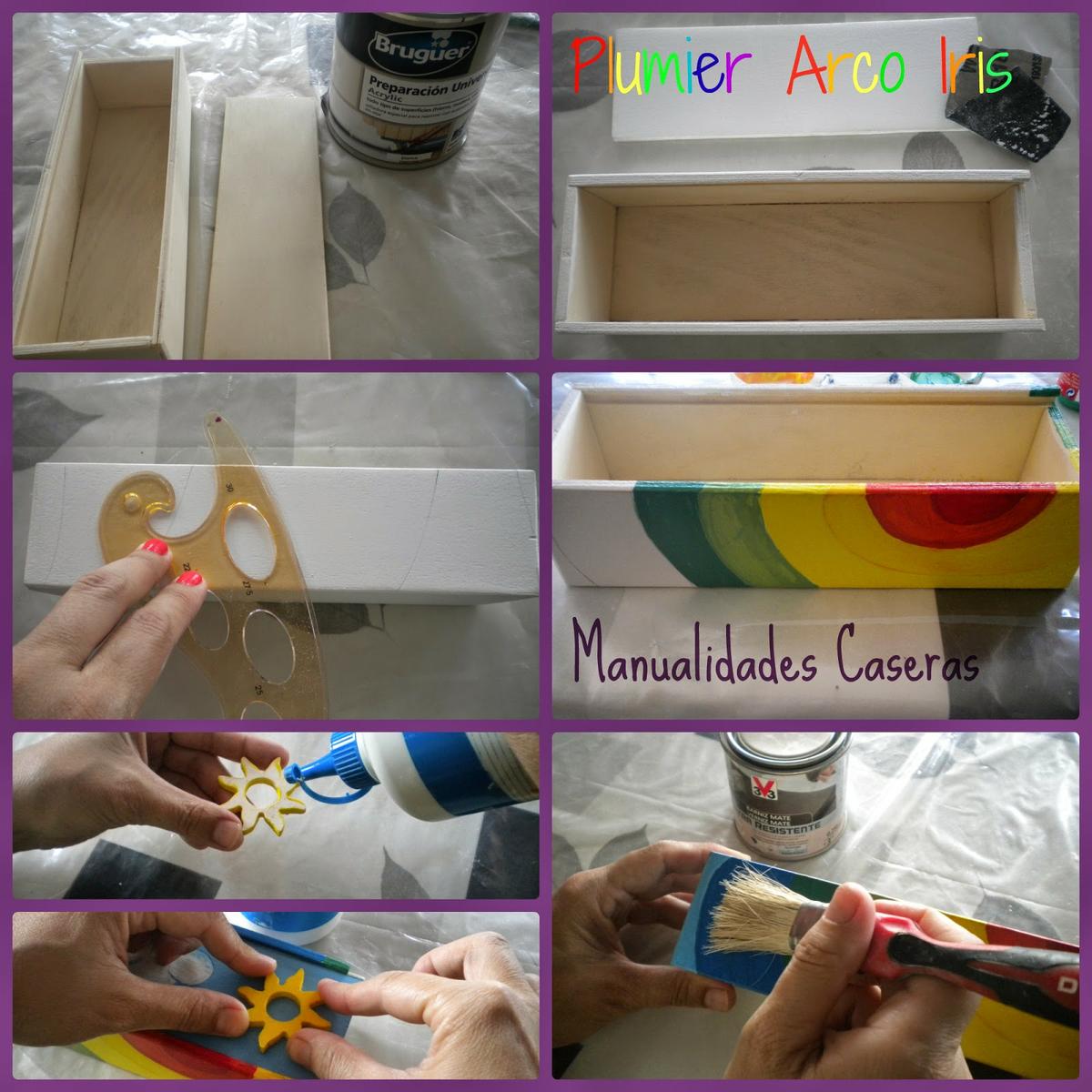 Manualidades Caseras Fáciles Como decorar un plumier con el Arco Iris