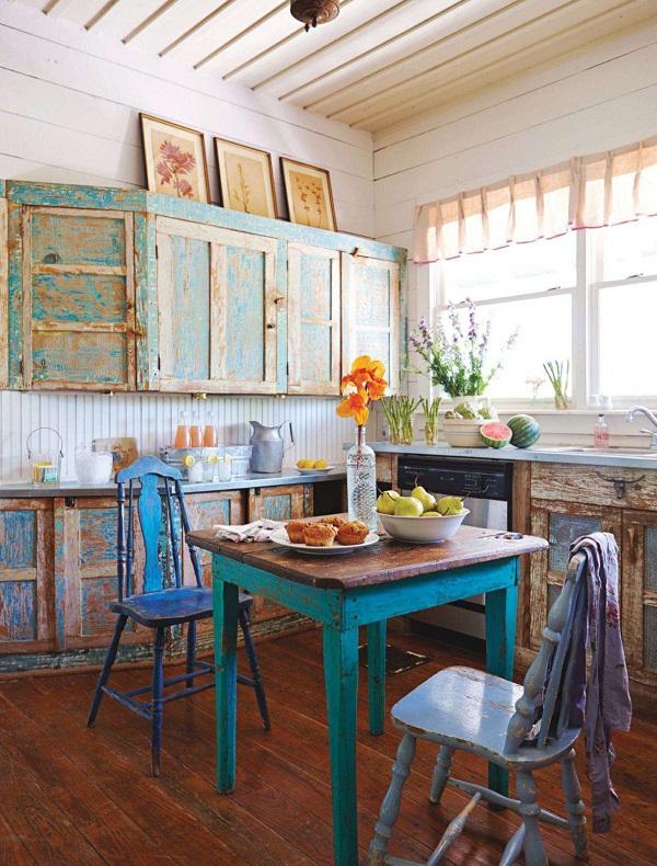 muebles de cocina con chalk paint envejecidos
