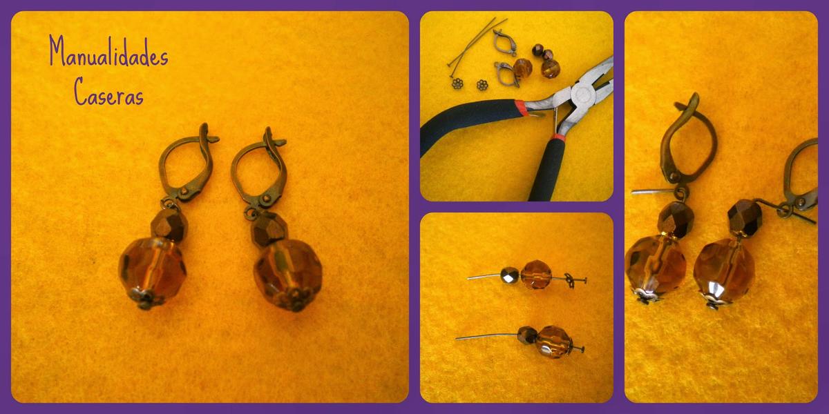 Manualidades Caseras Inma como hacer Pendientes de piedras con bastones de metal