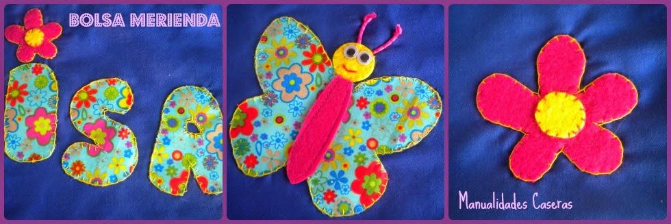 Manualidades Caseras Inma_ detalle del diseño de bolsa merienda para el colegio