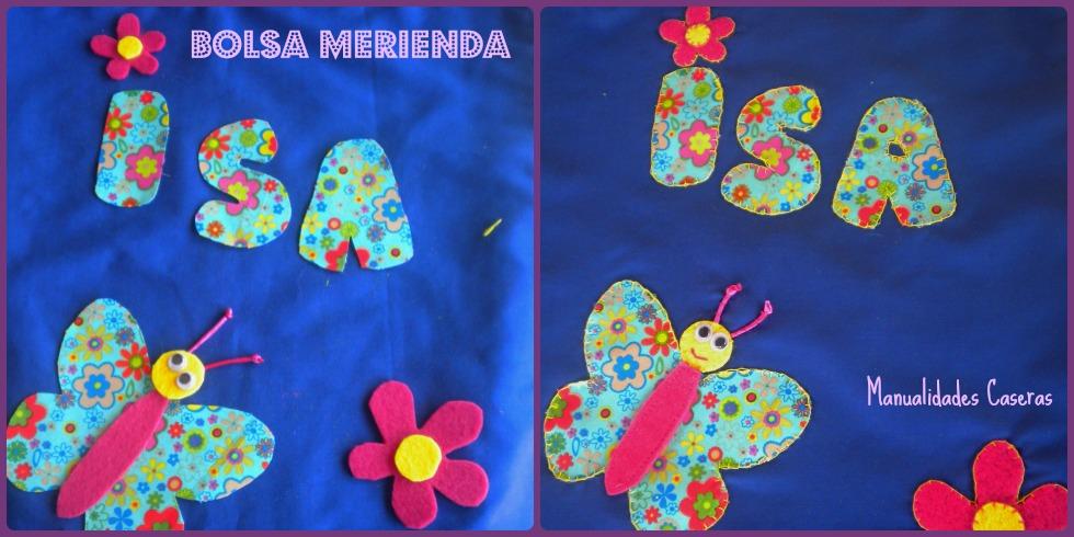 Manualidades Caseras Inma_ como pegar la decoración de la bolsa merienda 