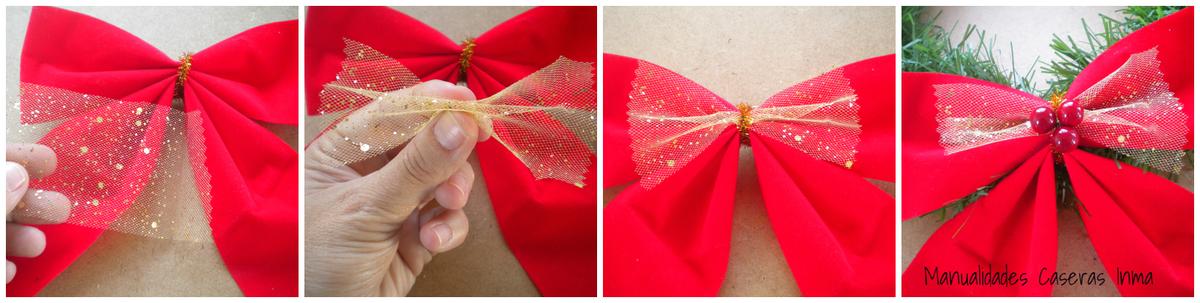 Manualidades Caseras Inma_ Como hacer la decoración del lazo una corona de navidad low cost 