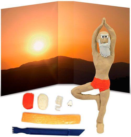 regalo diy original para el día del padre un muñeco de plastilina de maestro yoga para moldear