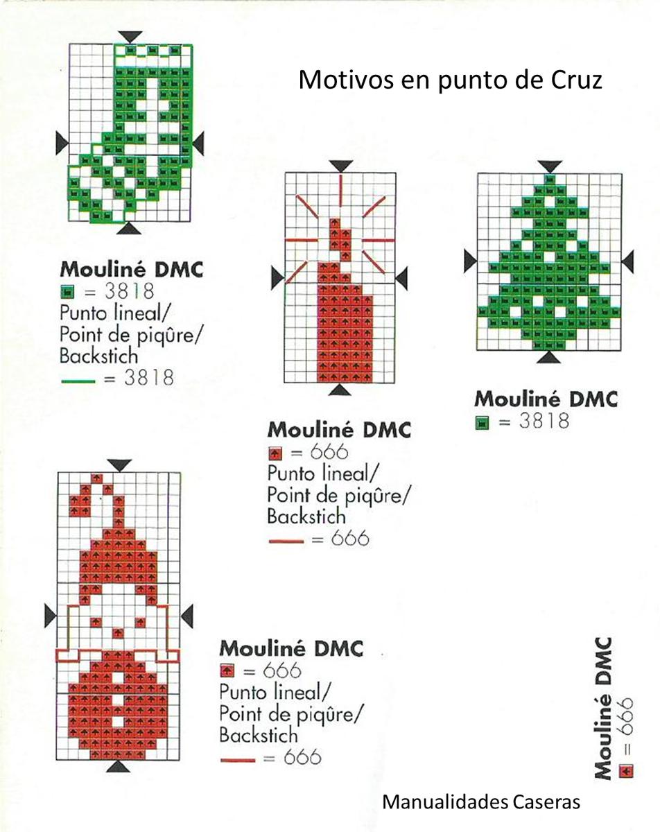 Manualidades Caseras Faciles patrones de punto de cruz de motivos navideños