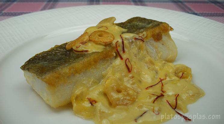Bacalao a la crema de azafran