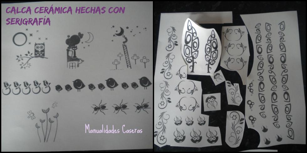 Manualidades caseras faciles calcas cerámicas hechas por serigrafia con impresora