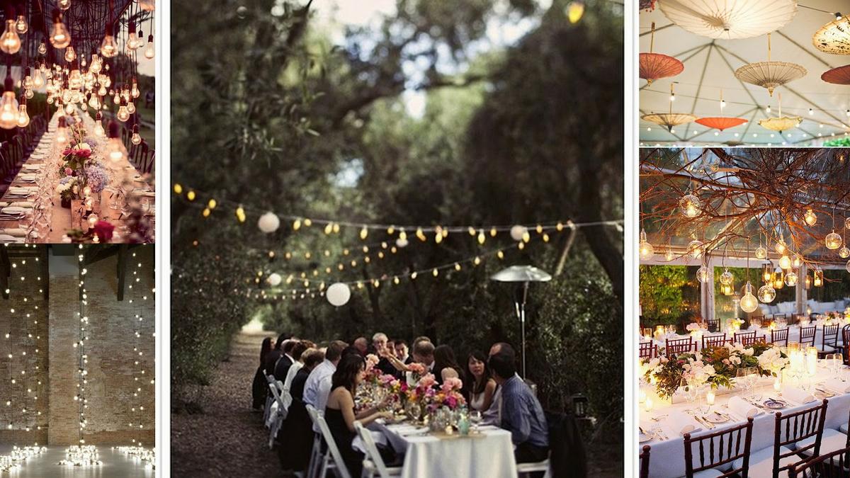 bombillas, guirnaldas, luces de verbena, iluminación bodas exterior, tendencias iluminación bodas, wedding planner Madrid, wedding planner Spain