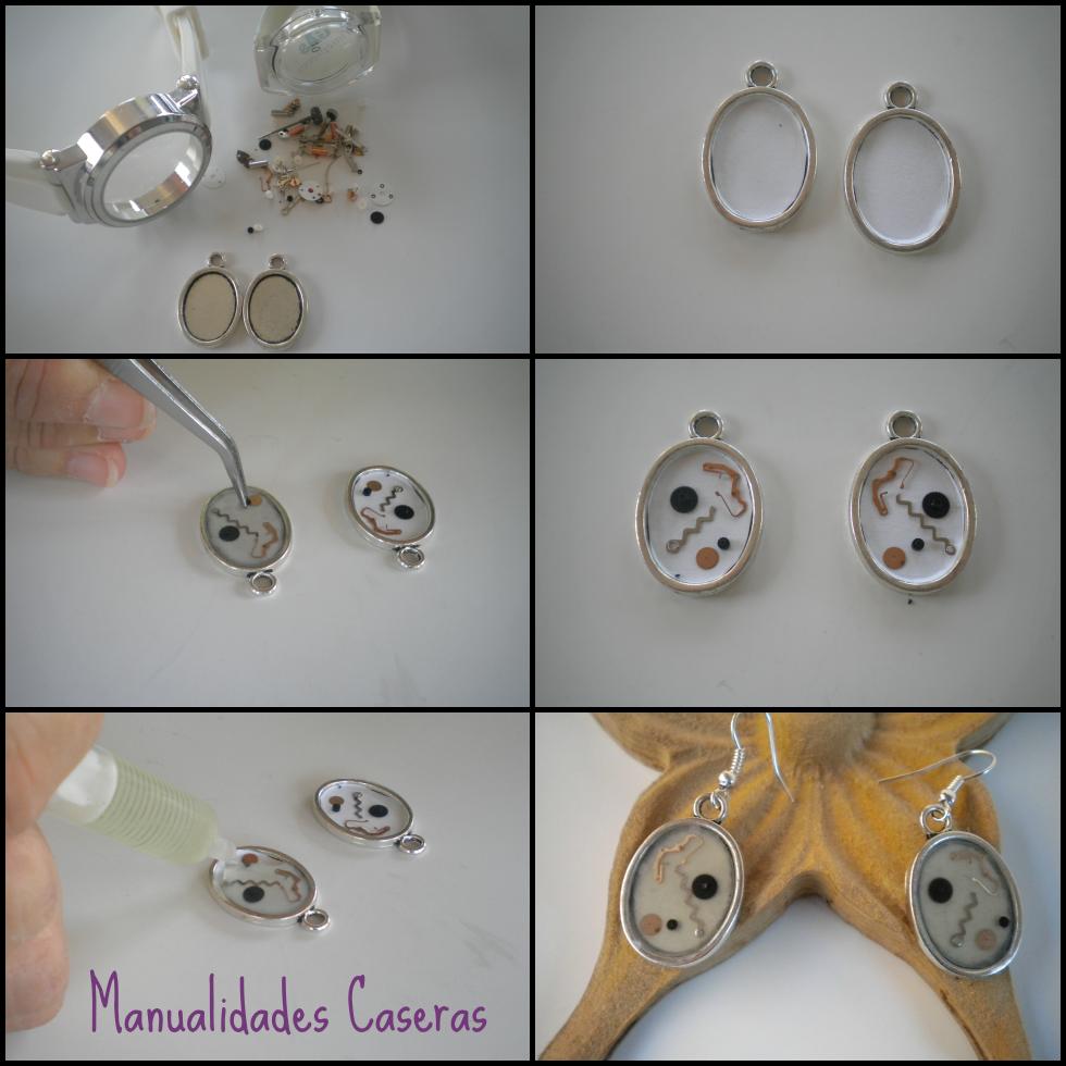 manualidades caseras faciles como hacer unos pendientes de maquinaria de reloj
