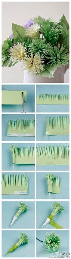 ramo de flores hechas de papel con instrucciones y tutorial