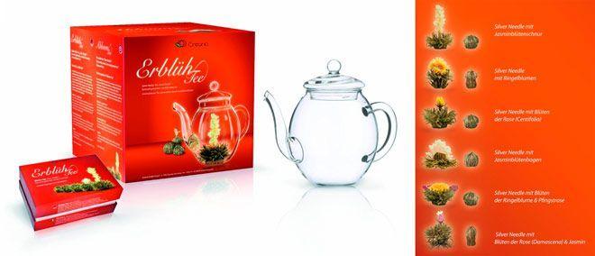 pack de tetera con flores de té para regalar en el día de la madre