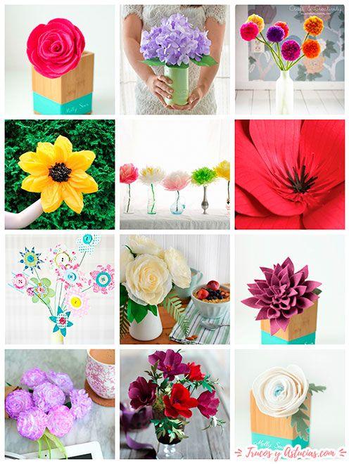 ideas de manualidades para el día de la madre: flores de papel y fieltro