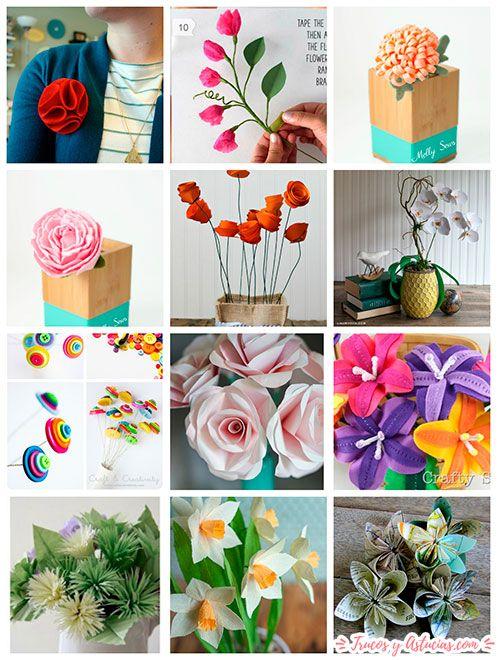 flores de tela y de papel para regalar el día de la madre