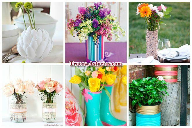 ideas de manualidades para hacer floreros y jarrones