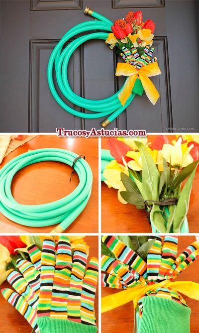 tutorial para hacer una corona de flores para la puerta