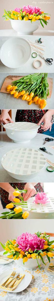 tutorial de manualidad para hacer un centro de mesa con flores