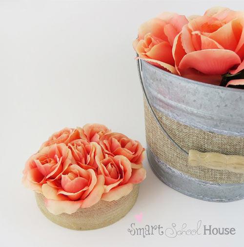 manualidad para hacer un centro de mesa con rosas