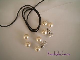 manualidades caseras Inma que cosas necesitamos para realizar pulsera de perlas y cuero 