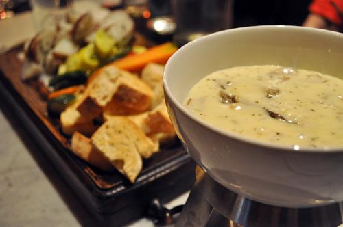 Fondue vegana de setas