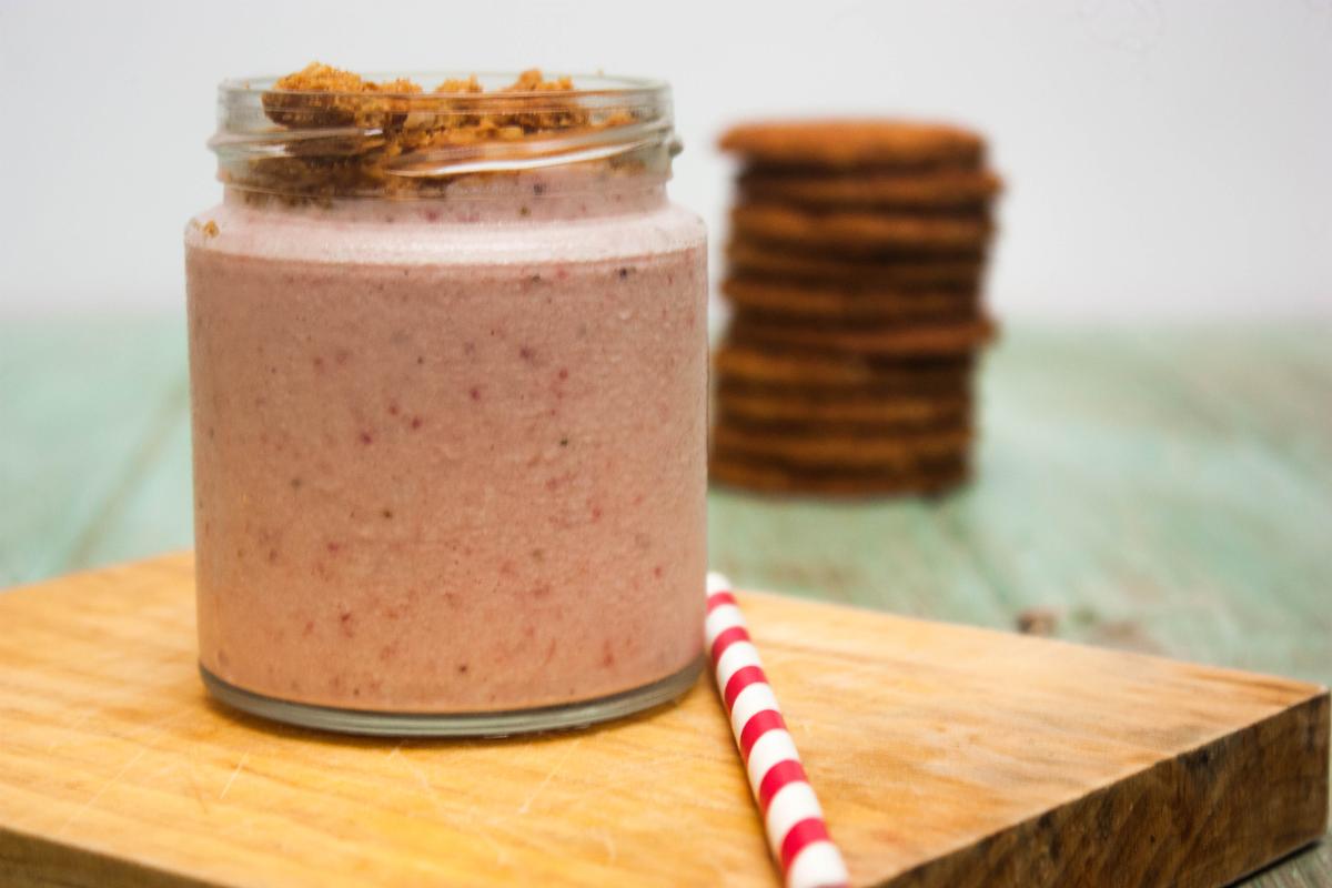 Smoothie de cheesecake y fresa