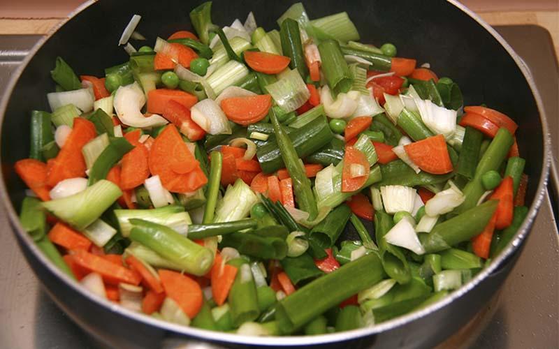 Vegetales frescos cocidos