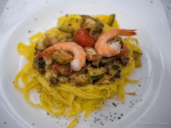 Pasta fresca con verduritas