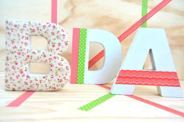 letras, diy, deco, ideas, decoracion, washi tape, manualidad, 