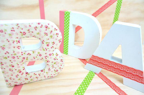 letras, diy, deco, ideas, decoracion, washi tape, manualidad, 
