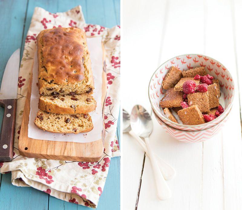 Bizcocho y "cereales" de desayuno paleo
