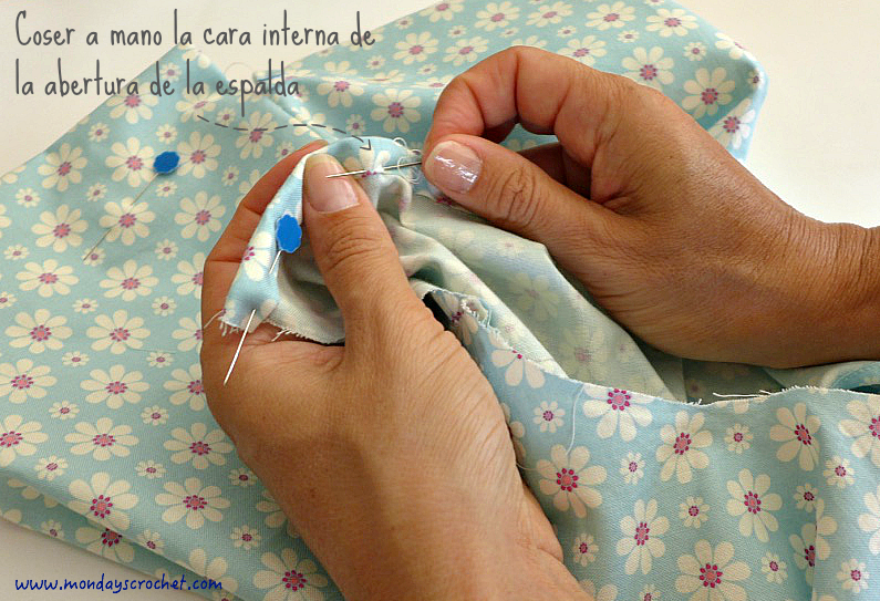 Coser abertura atras