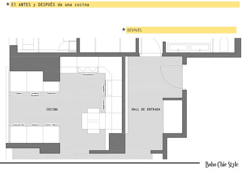 Antes y después de una cocina: ¡Más espacio, más iluminación y más acogedora!