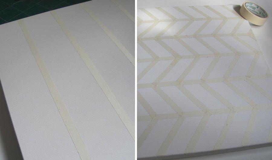 ideas para decorar las paredes panel arte poner cinta