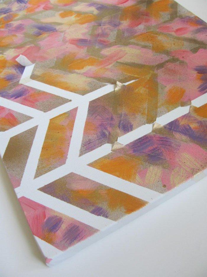 ideas para decorar las paredes panel arte quitar cinta