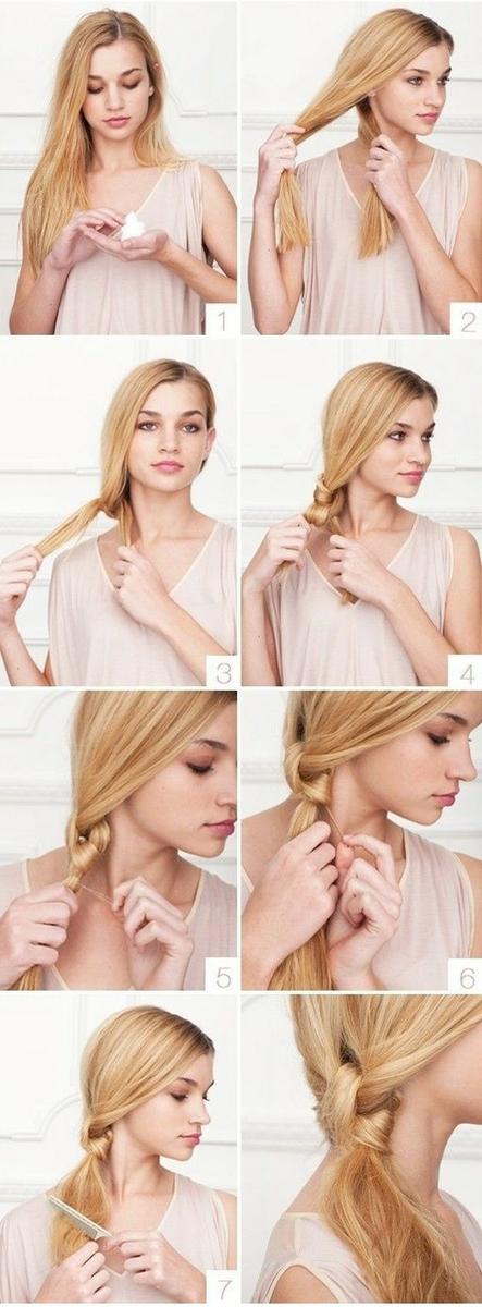 peinado con nudo para pelo largo sencillo