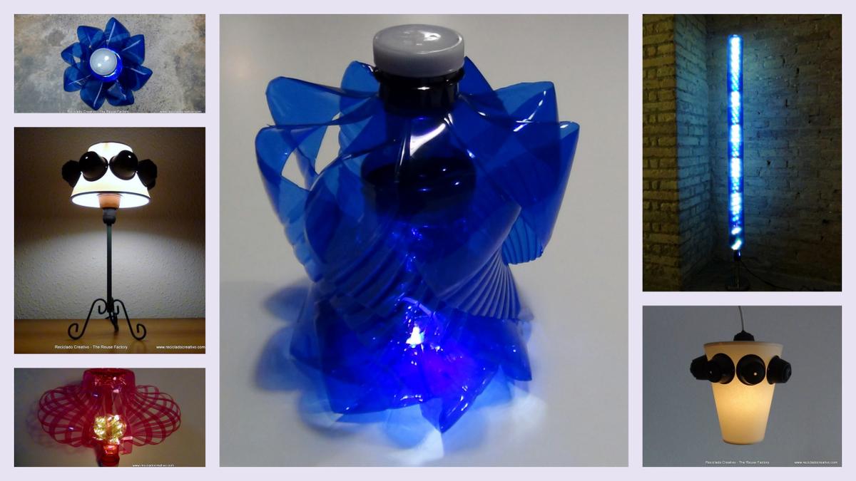 Más de 20 lámparas realizadas con material reciclado