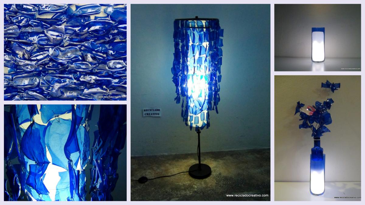 Lámparas con botellas recicladas Abogado Amigo