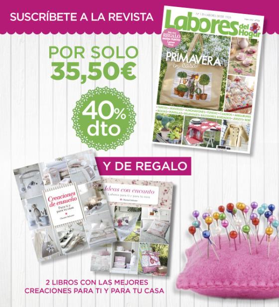 40% descuento en revista Labores del Hogar y regalo de dos Libros